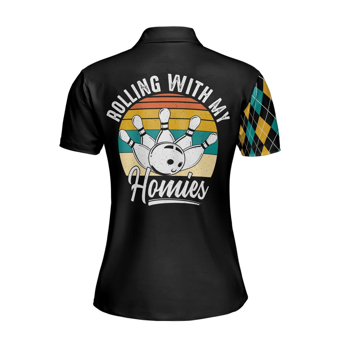 Custom Retro Vibe Rolling With My Homies Bowling Women's Polo Shirt (S-5XL)