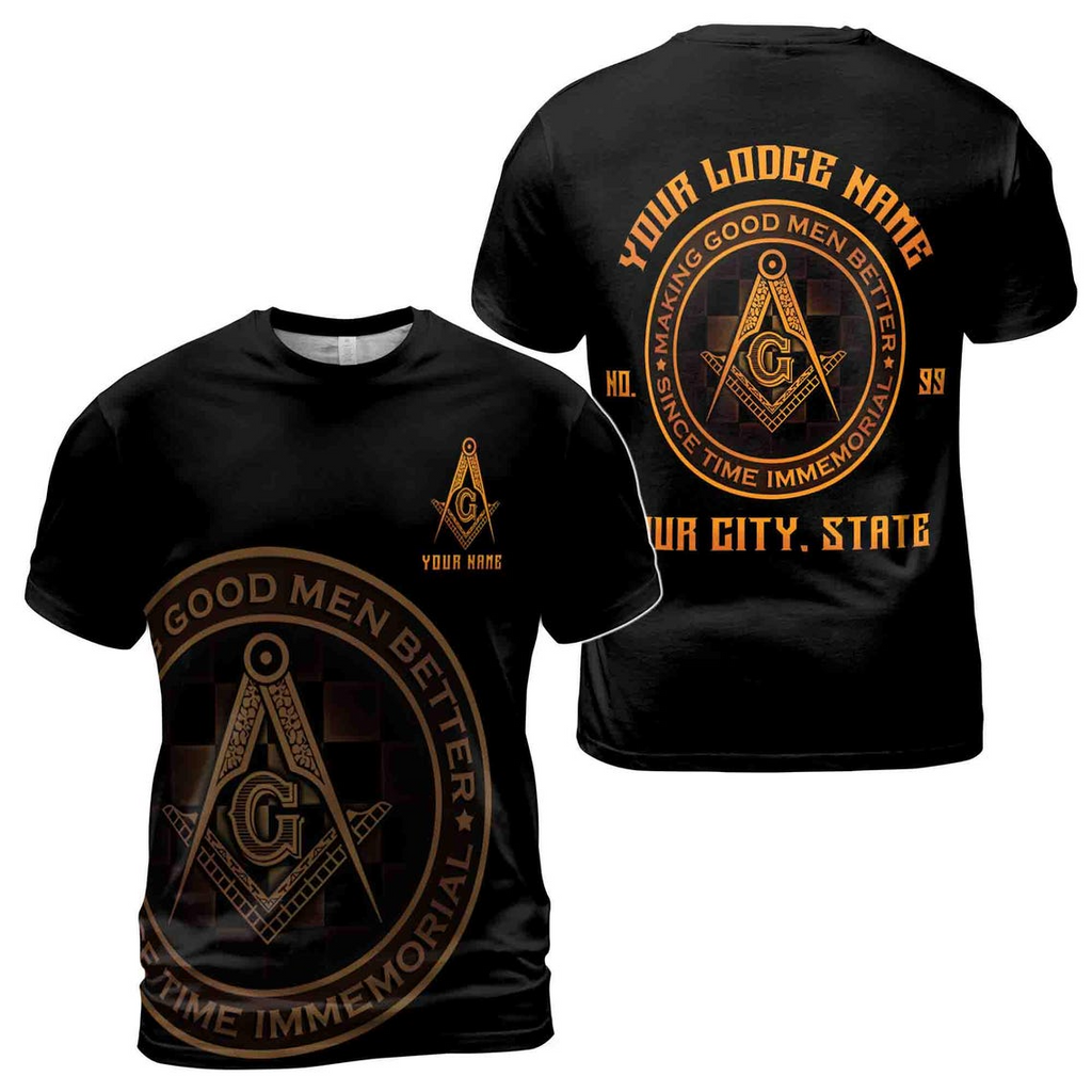 Personalized Making Good Men Better Masonic Lodge Men's 3D T-Shirt (S-5XL)