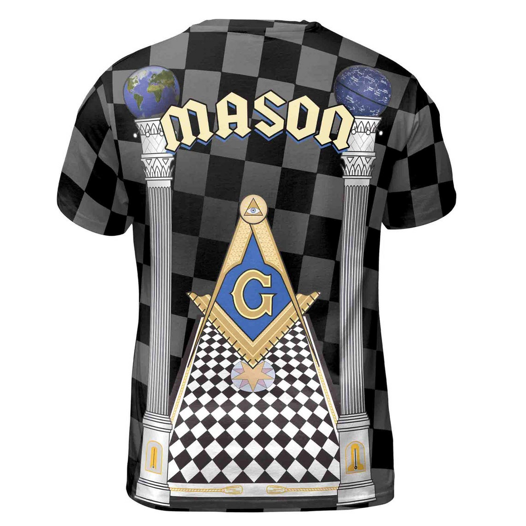 Personalized Blue Lodge Freemasonry With Caro Pattern Men's 3D T-Shirt (S-5XL)