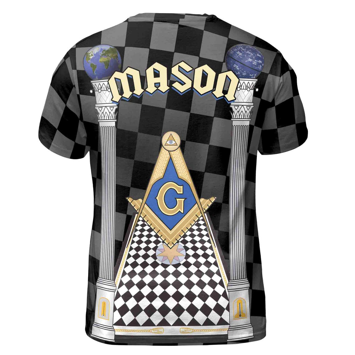 Personalized Blue Lodge Freemasonry With Caro Pattern Men's 3D T-Shirt (S-5XL)