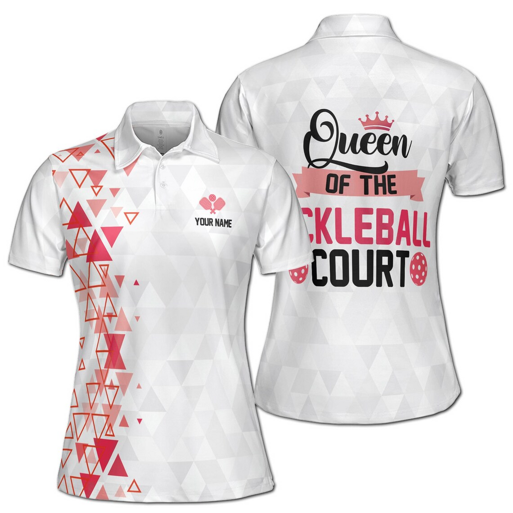 Customized Queen Of The Pickle Ball Court Women's Polo Shirt (S-5XL)