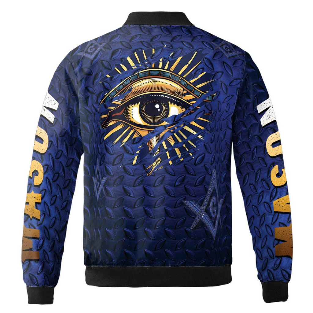 Customized Master Mason Masonic Blue Lodge Bomber Jacket (S-5XL)
