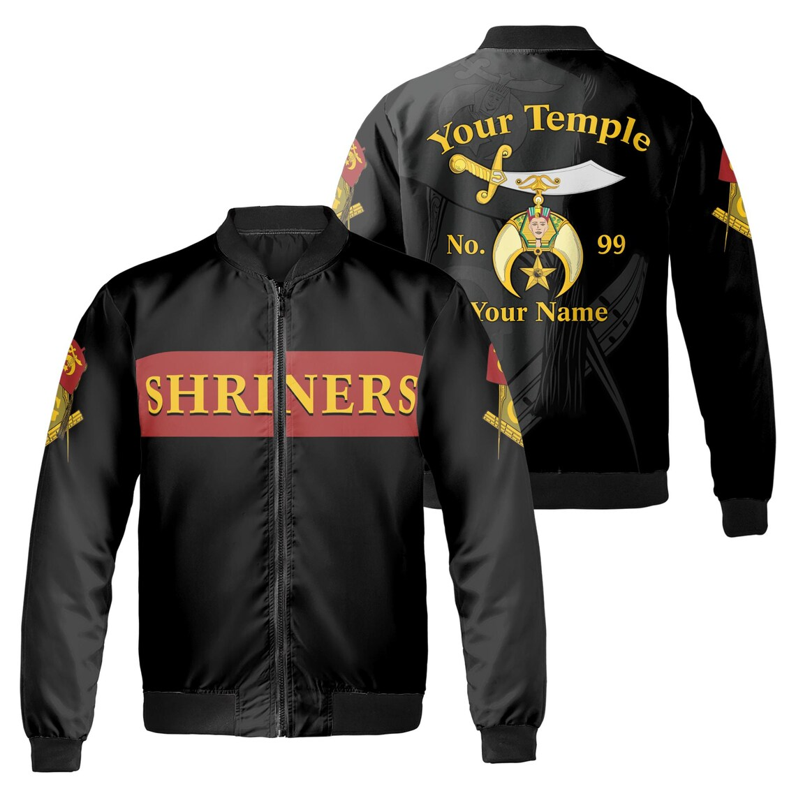 Personalized Shriners With Mason Noble Shriner Bomber Jacket (S-5XL)