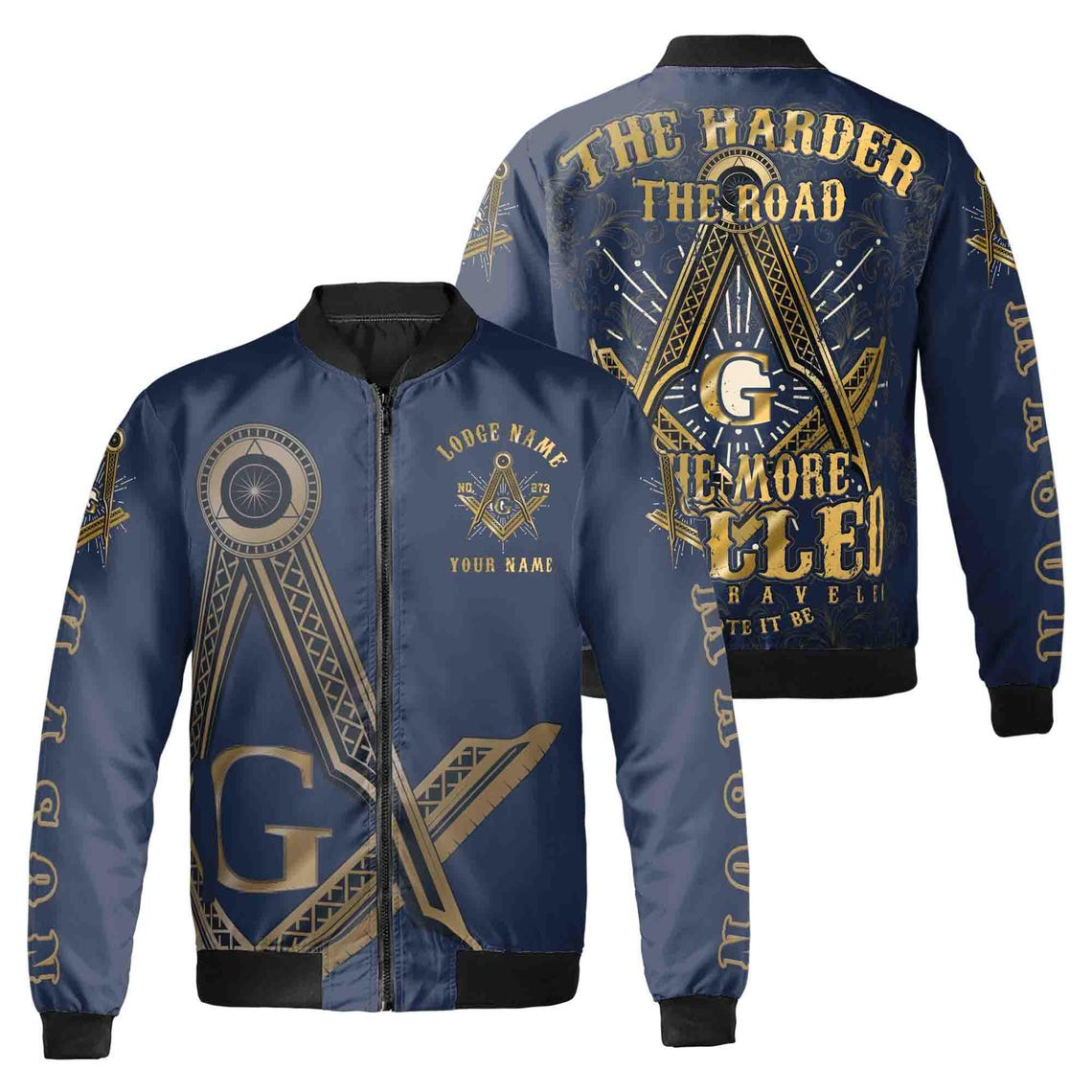 Customized The Harder The Road The More Skilled Mason Bomber Jacket (S-5XL)