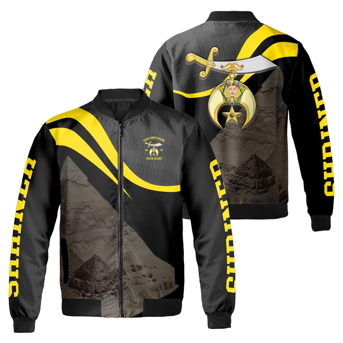 Personalized Noble Shriner Ancient Pyramid Bomber Jacker (S-5XL)