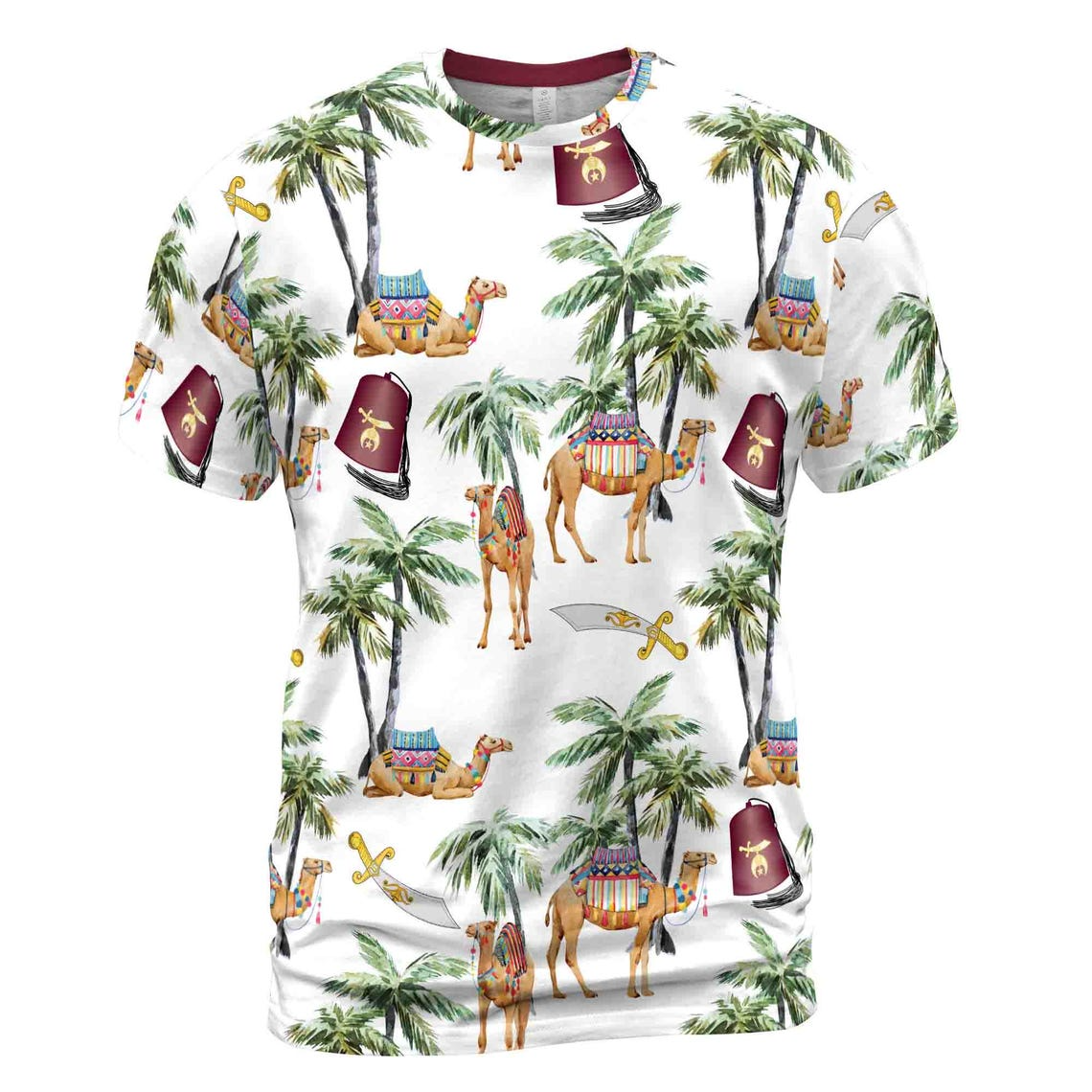 Personalized Noble Shriner Palm Tree With Camel Arabic Men's 3D T-shirt S-5XL
