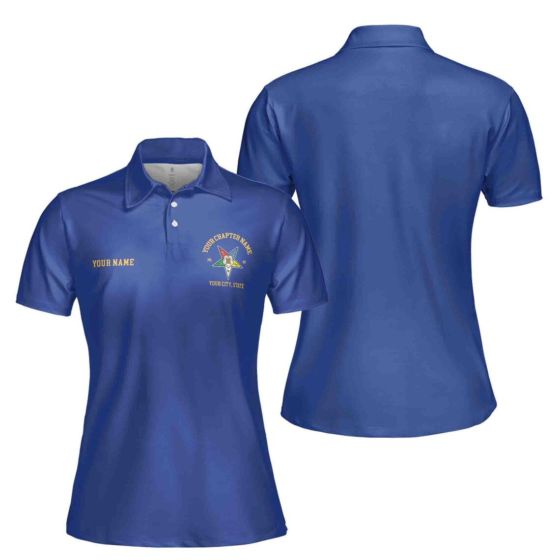 Personalized Order of the Eastern Star OES Multi Color Women's Polo Shirt (S-5XL)