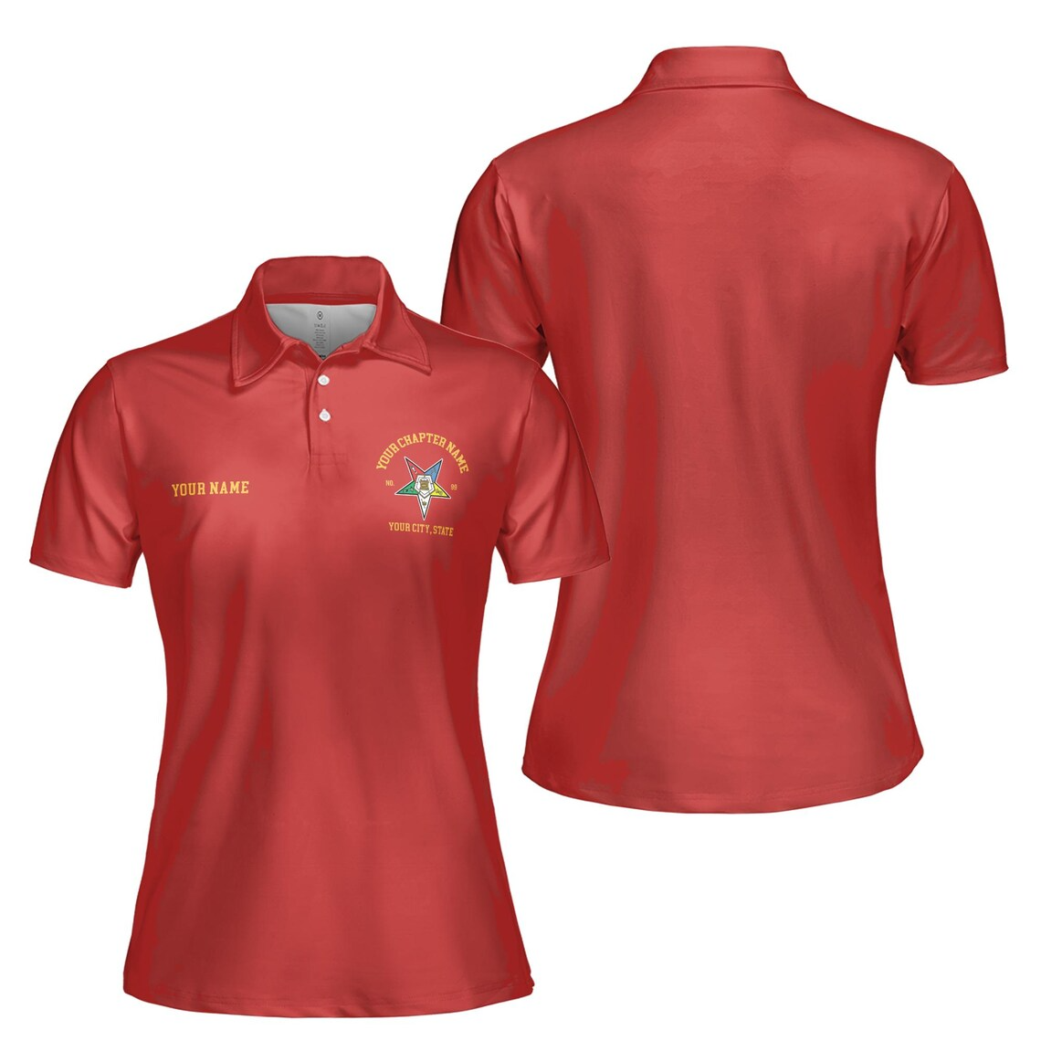 Personalized Order of the Eastern Star OES Multi Color Women's Polo Shirt (S-5XL)