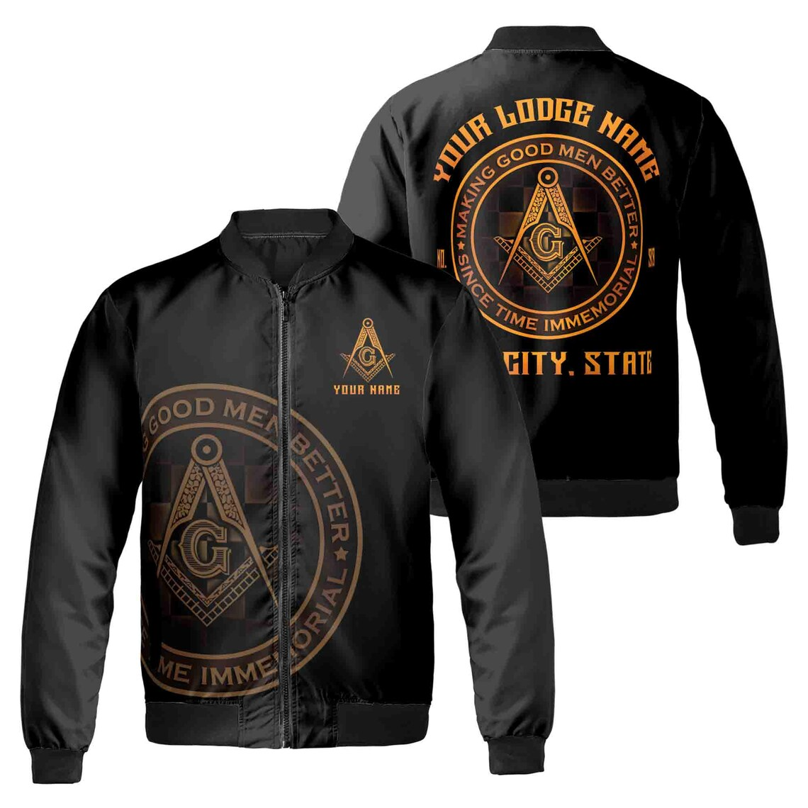 Personalized Making Good Men Better Masonic Lodge Bomber Jacket (S-5XL)