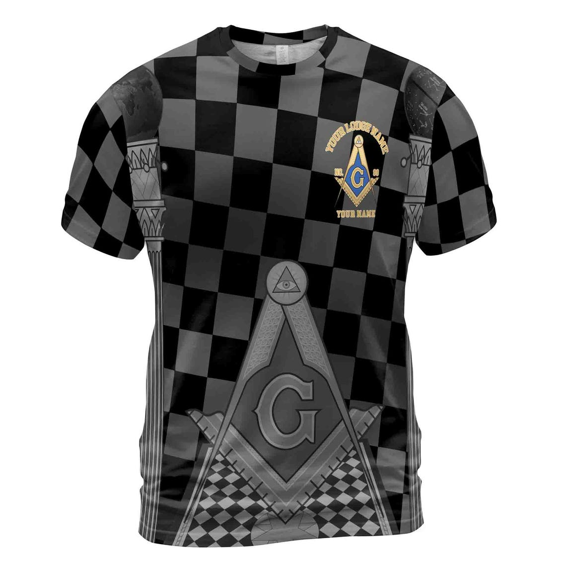 Personalized Blue Lodge Freemasonry With Caro Pattern Men's 3D T-Shirt (S-5XL)