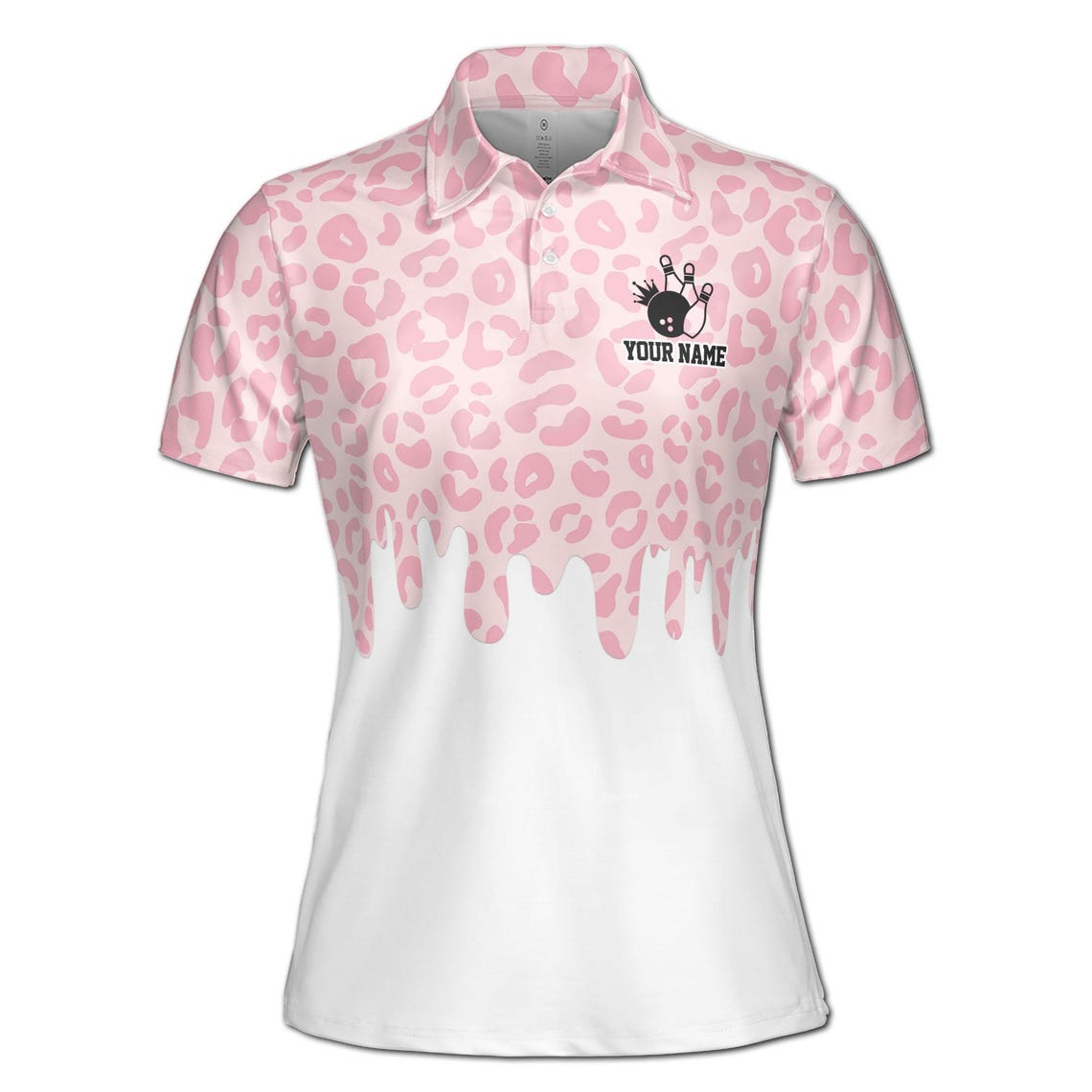 Custom Name Pink Pattern I Know I Bowl Like A Girl Women's Polo Shirt (S-5XL)