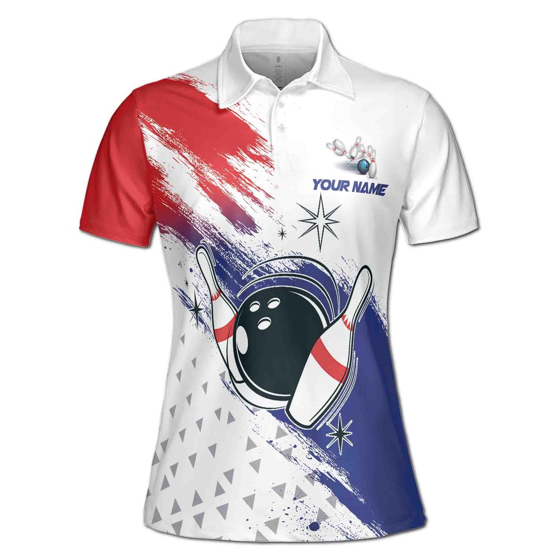 Customized Bowling Team Name Patriotic America Women's Polo Shirt (S-5XL)