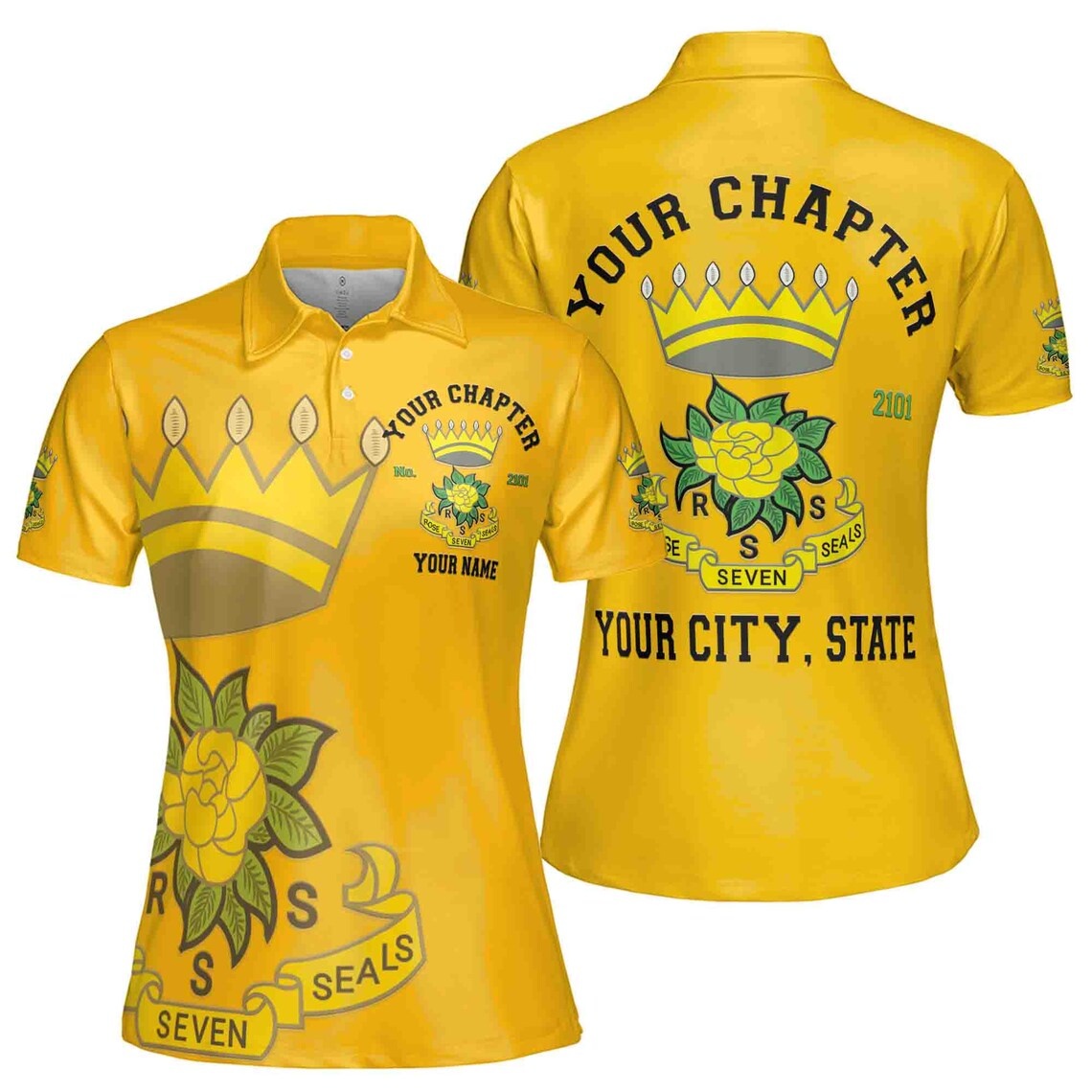 Customize Rose Of The Seven Seals DOS Fraterner Masonic Sisters Freemasonry Women's Polo Shirt (S-5XL)