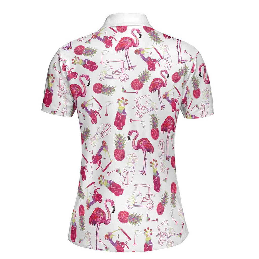 Flamingo And Golf Summer Women 3D Polo Shirt Size (S-5XL)