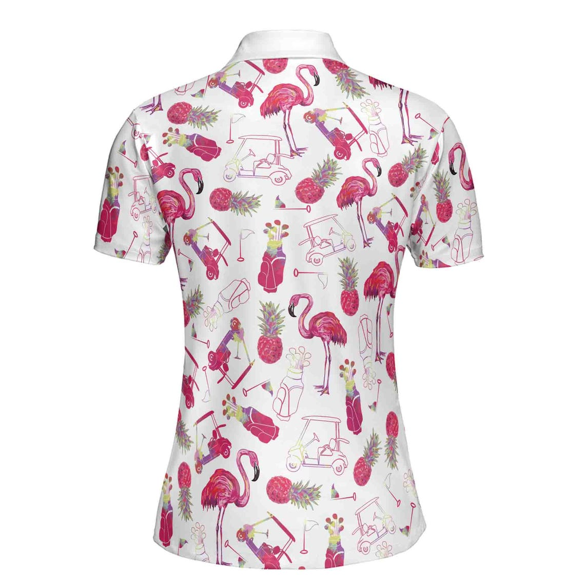 Flamingo And Golf Summer Women 3D Polo Shirt Size (S-5XL)