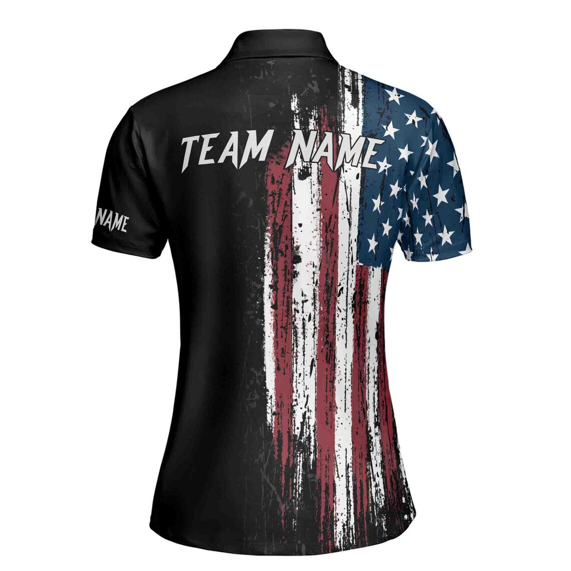American Flag Custom Bowling Jersey For Team Patriots Women's Polo Shirt S-5XL