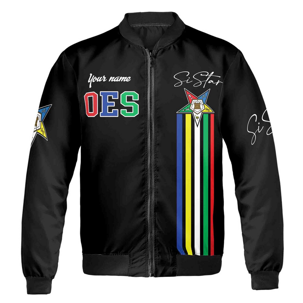 Custom Order of the Eastern Star Bomber Jacket: Personalized OES Sistar Design