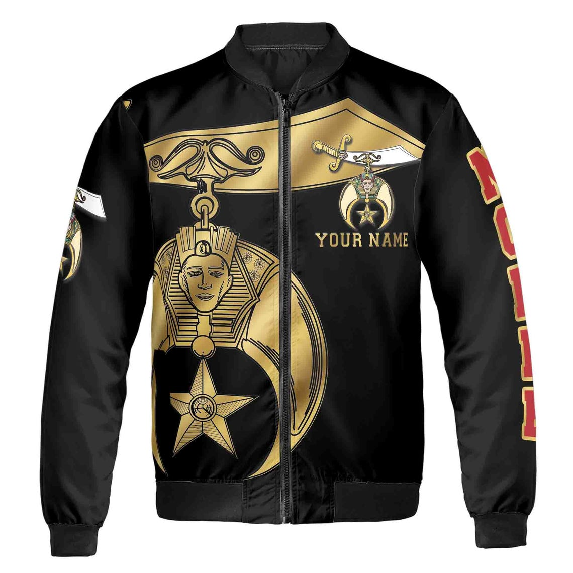 Custom Your Temple and Name Shriners Symbol, Noble Shriners 3D Bomber Jacket (S-5XL)