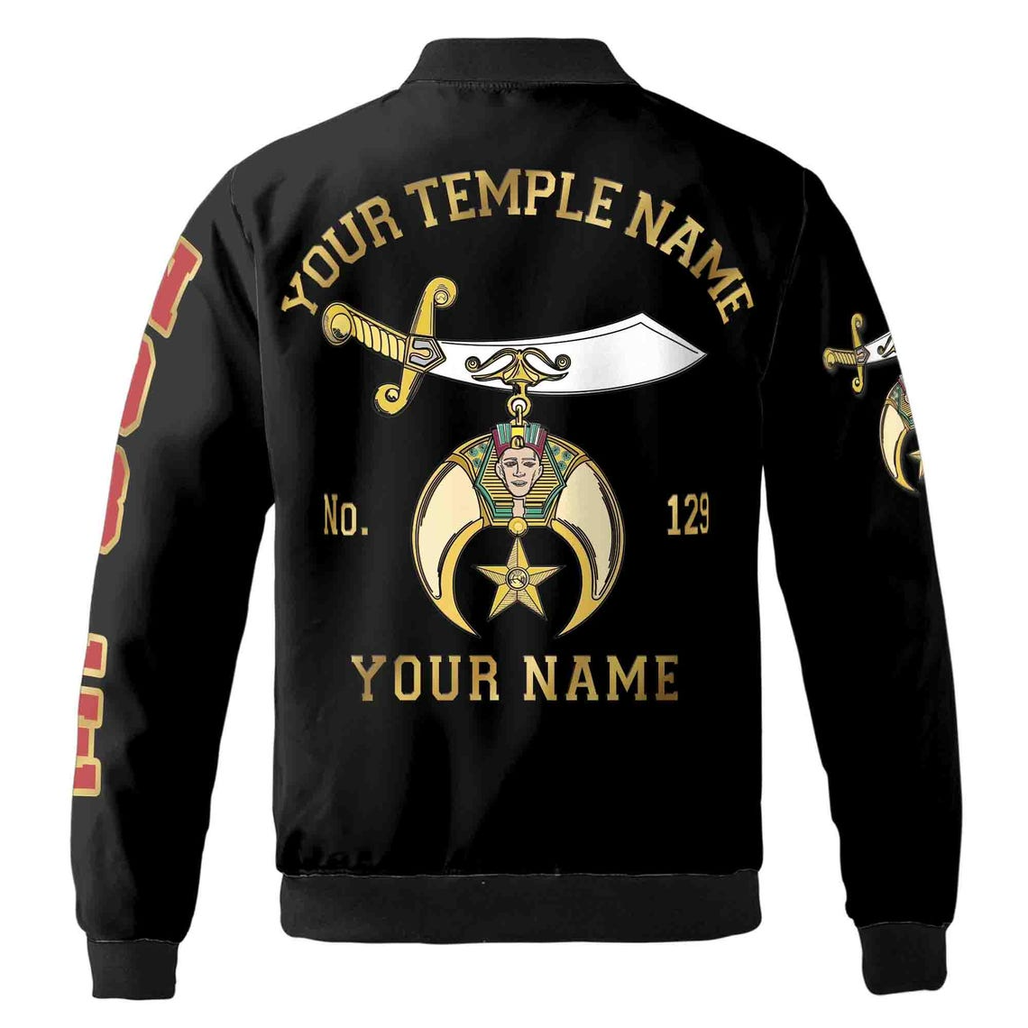 Custom Your Temple and Name Shriners Symbol, Noble Shriners 3D Bomber Jacket (S-5XL)