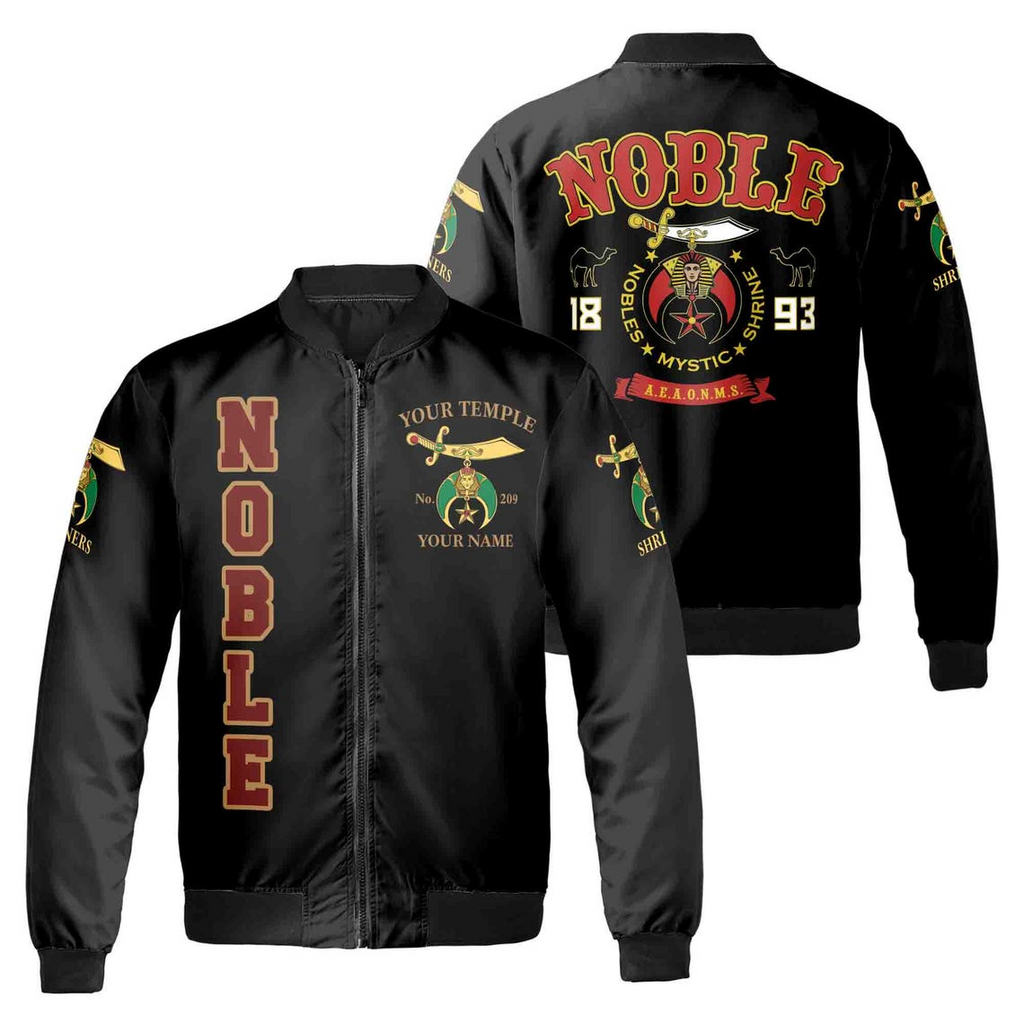 Customize Shriners Nobles Mystic Shrine 3D Bomber Jacket (S-5XL)