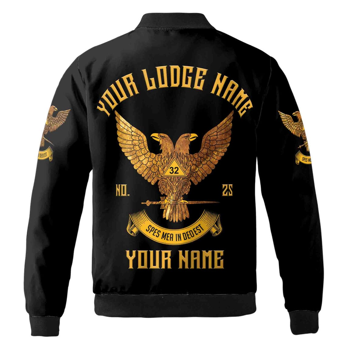 Custom Rite of Scottish 32 Degree Eagle Wings Up Masonic Unisex Bomber Jacket (S-5XL)