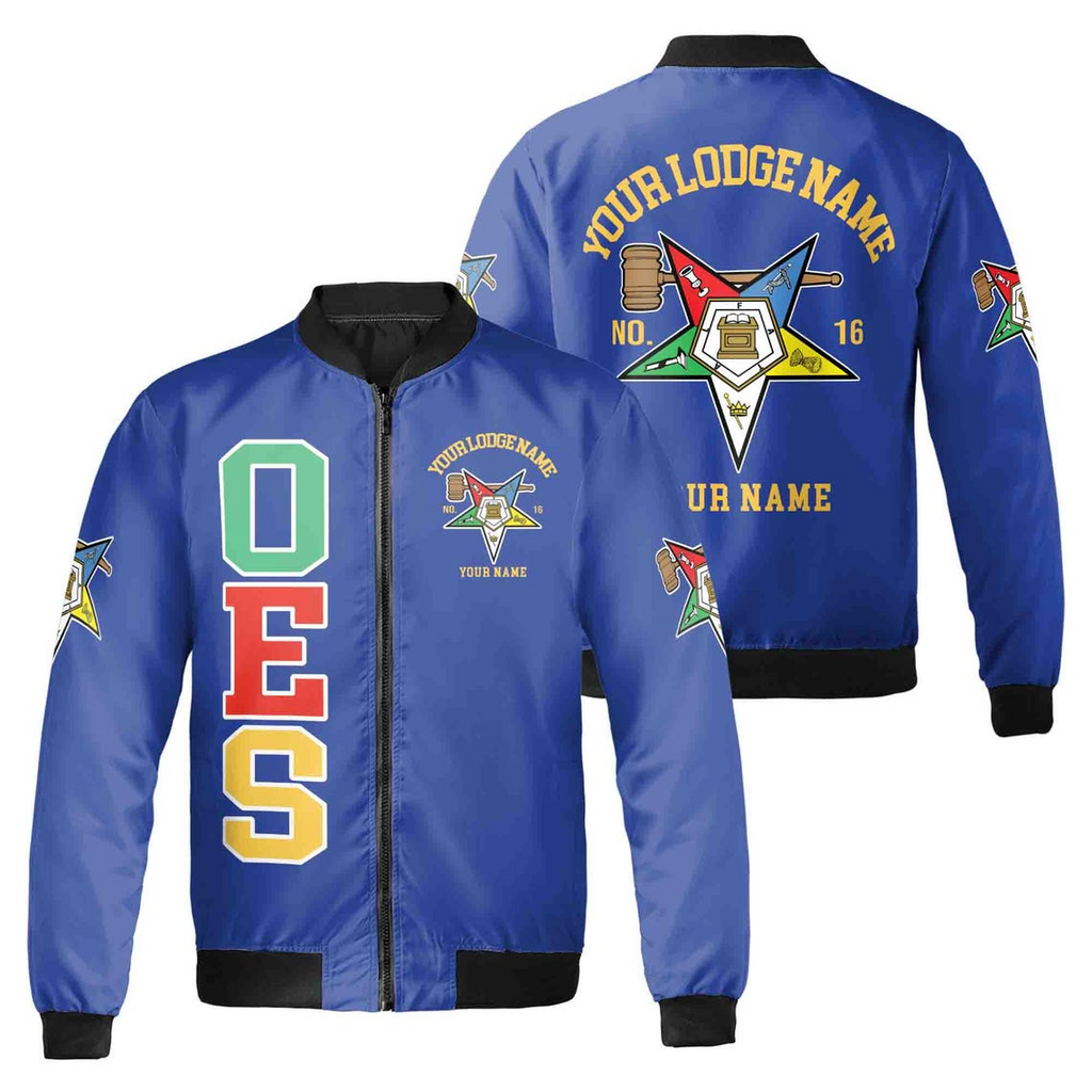 Custom Name Order of the Eastern Star Past Matron OES Unisex Bomber Jacket (S-5XL)