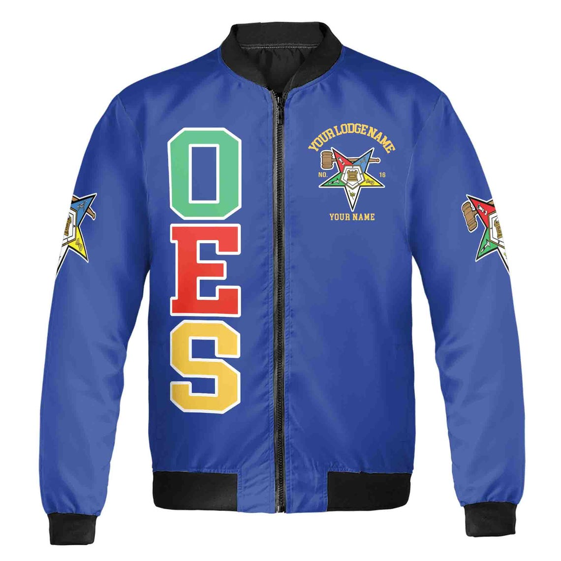 Custom Name Order of the Eastern Star Past Matron OES Unisex Bomber Jacket (S-5XL)