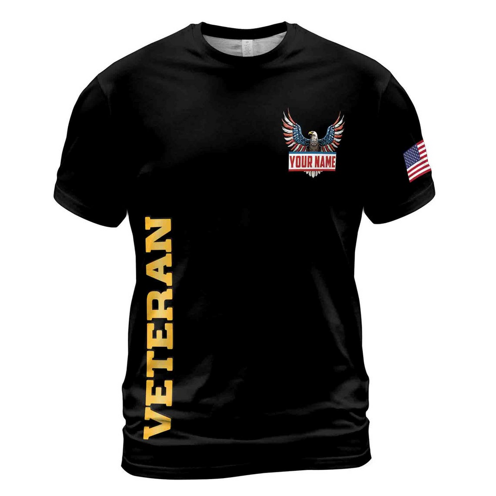 Patriotic Veteran T-Shirt: Honor American Veterans 3D (S-5XL)