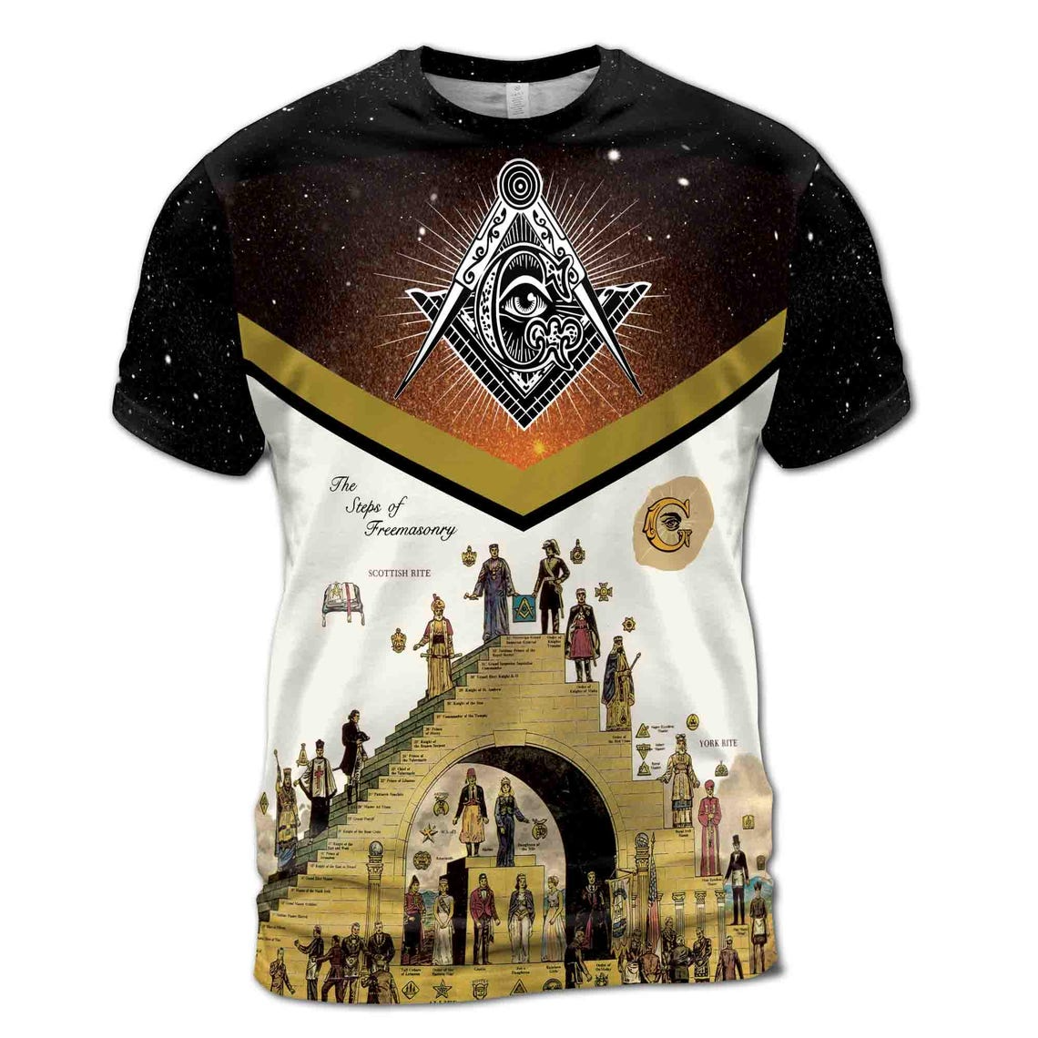Masonic Shirt, Freemasonry The Structure Of Freemasonry 3D T-Shirt S-5XL