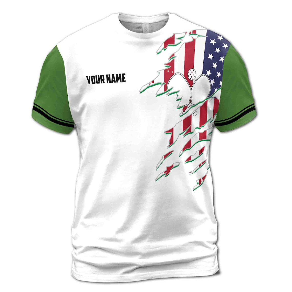 Personalized America Patriotic Pickleball Team Men's 3D T-shirt S-5XL