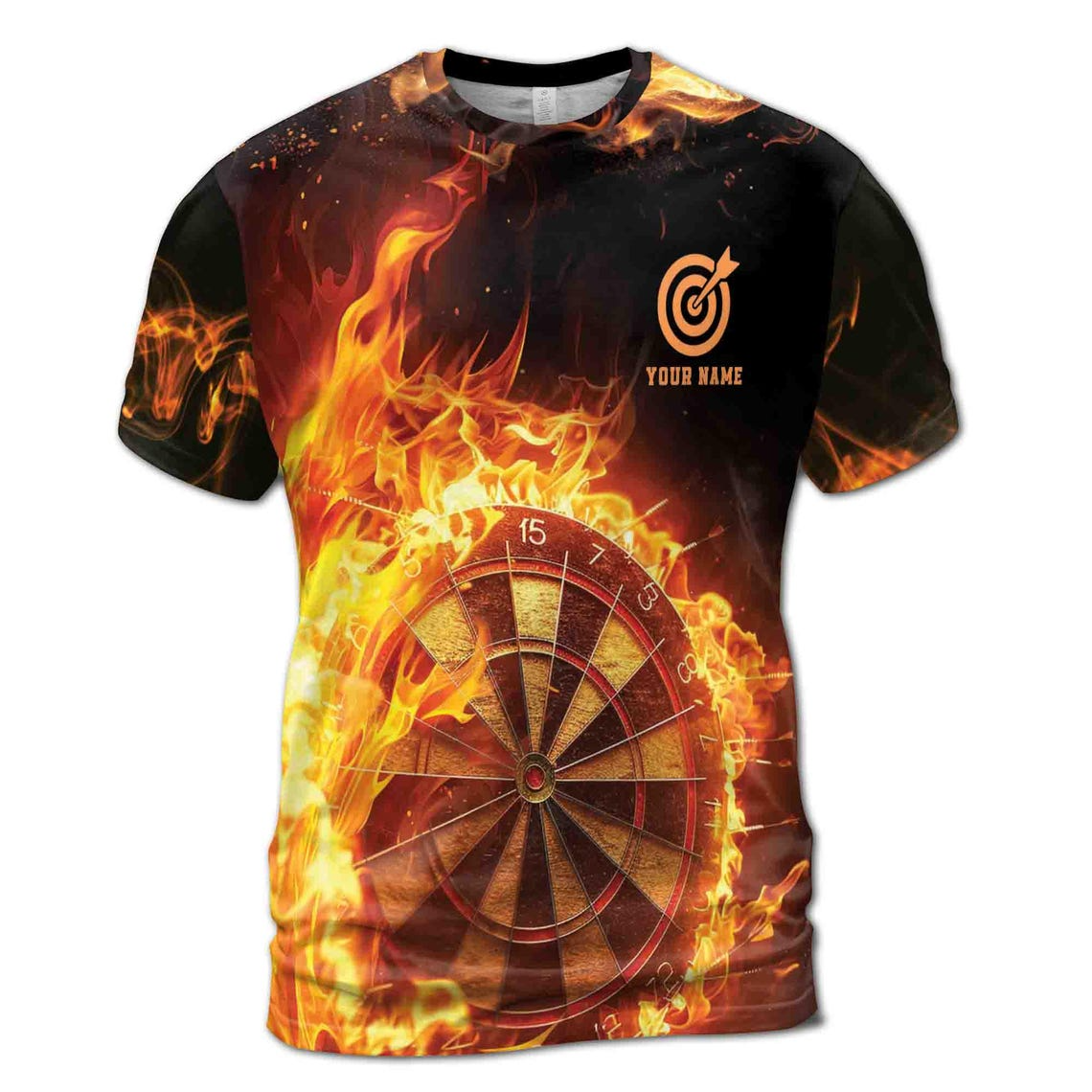 Personalized Darts Team Fire Dragon Pattern 3D Men's T-shirt S-5XL