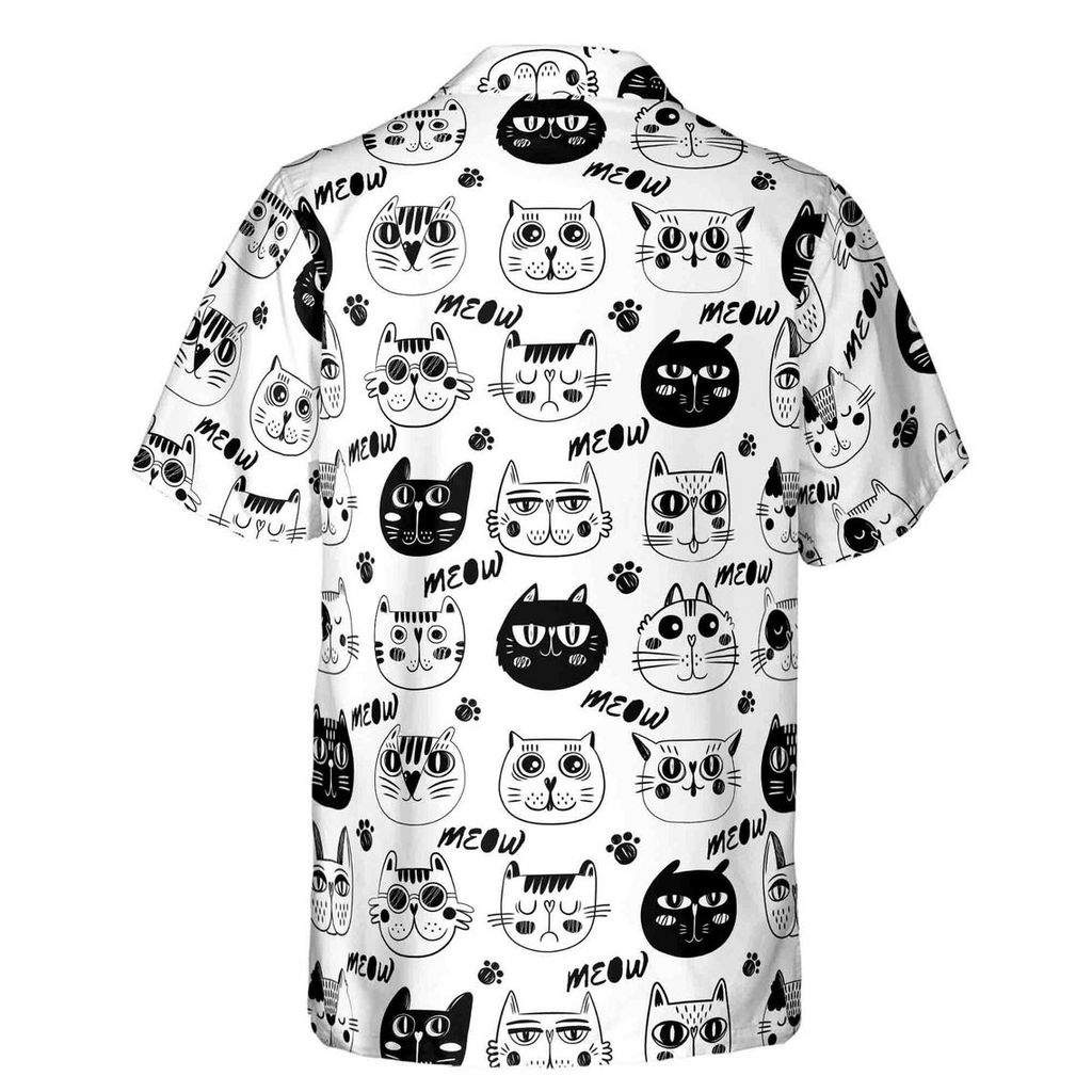 Cat Meow Hawaiian Shirt 3D: Funny Tropical Print for Men & Women