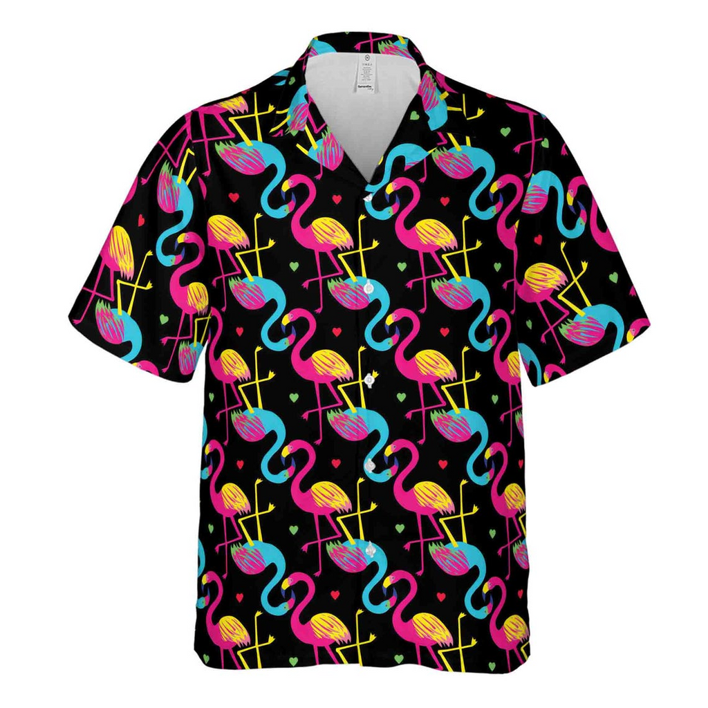 Funny Flamingo Hawaiian Shirt: Tropical Birdie Print Hawaiian Shirts (S-5XL)