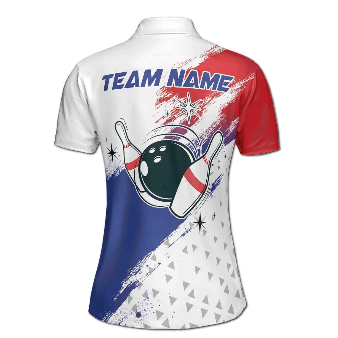 Customized Bowling Team Name Patriotic America Women's Polo Shirt (S-5XL)
