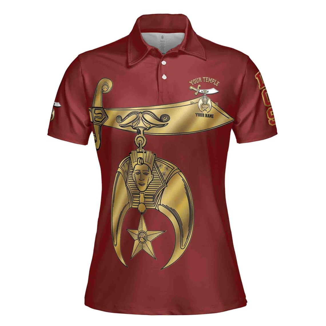 Customize Daughters of Sphinx Shriner Emblem, DOS Fraterner Freemasonary Women's Polo Shirt (S-5XL)