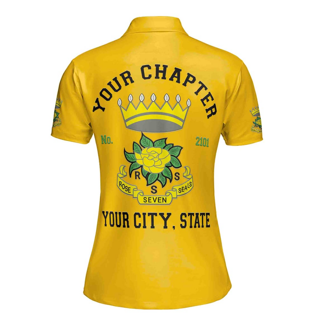 Customize Rose Of The Seven Seals DOS Fraterner Masonic Sisters Freemasonry Women's Polo Shirt (S-5XL)