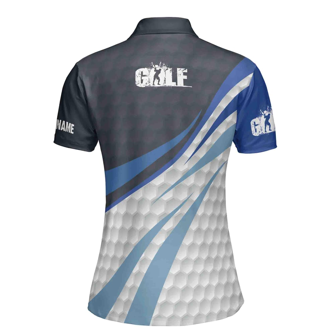Blue And White Golf Balls Custom Name Golf Team Women's Polo Shirt (S-5XL)