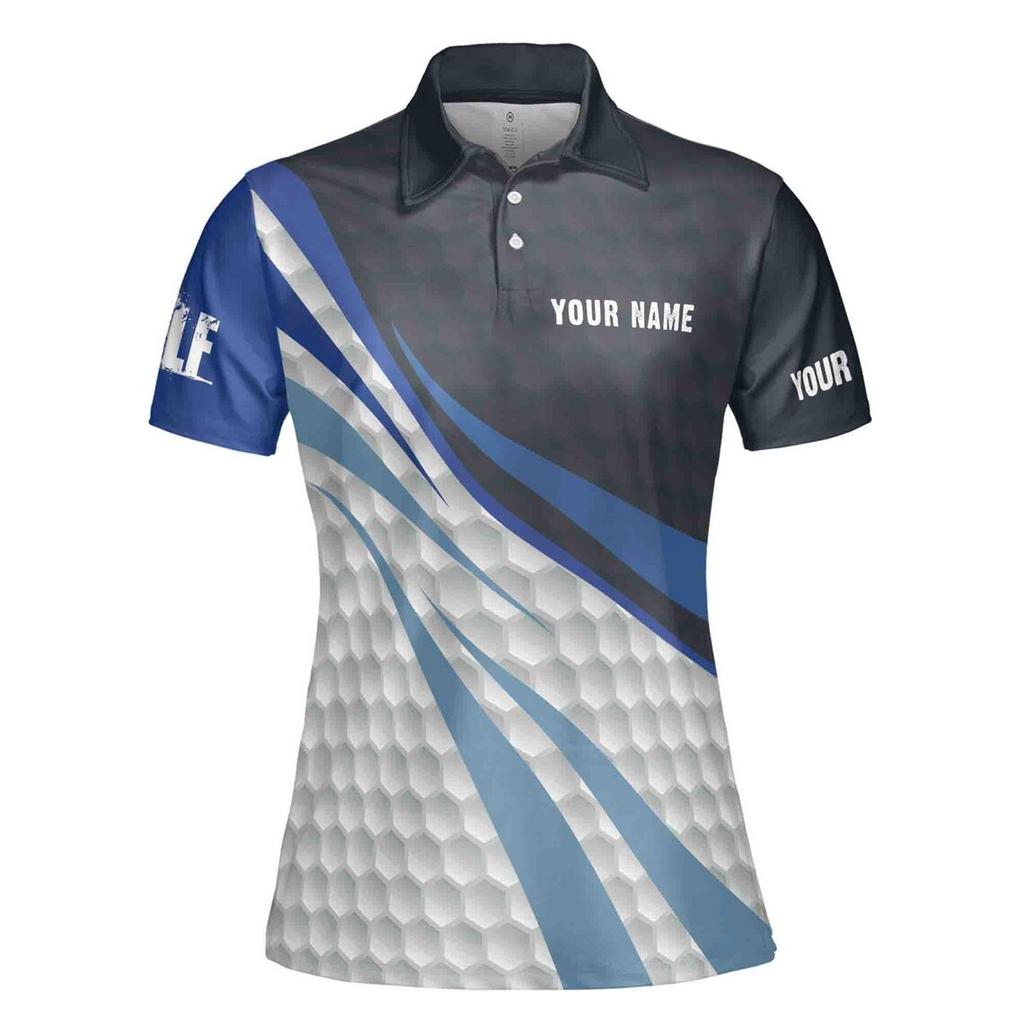 Blue And White Golf Balls Custom Name Golf Team Women's Polo Shirt (S-5XL)
