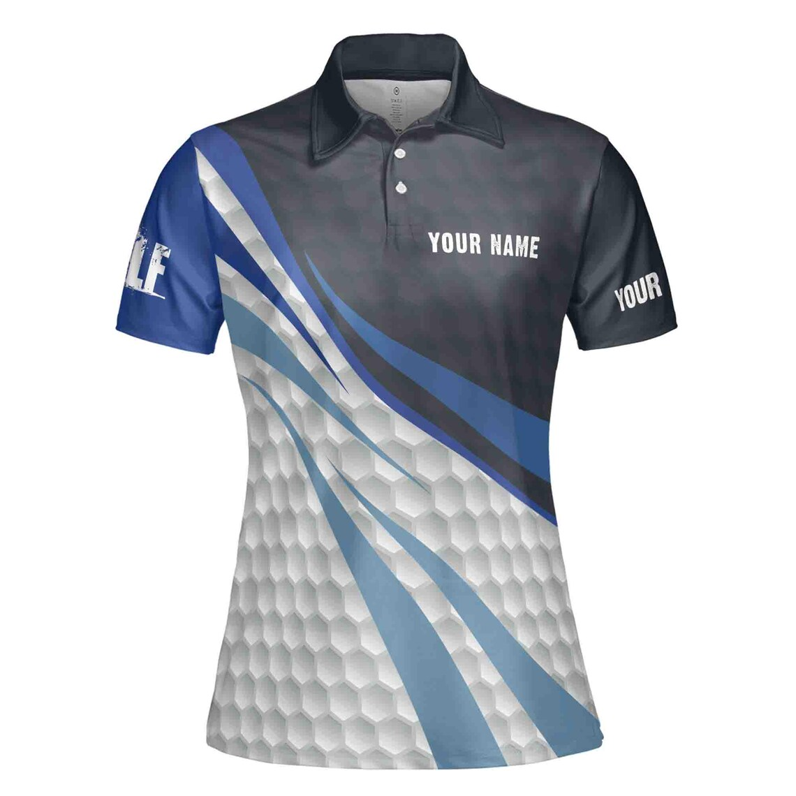 Blue And White Golf Balls Custom Name Golf Team Women's Polo Shirt (S-5XL)