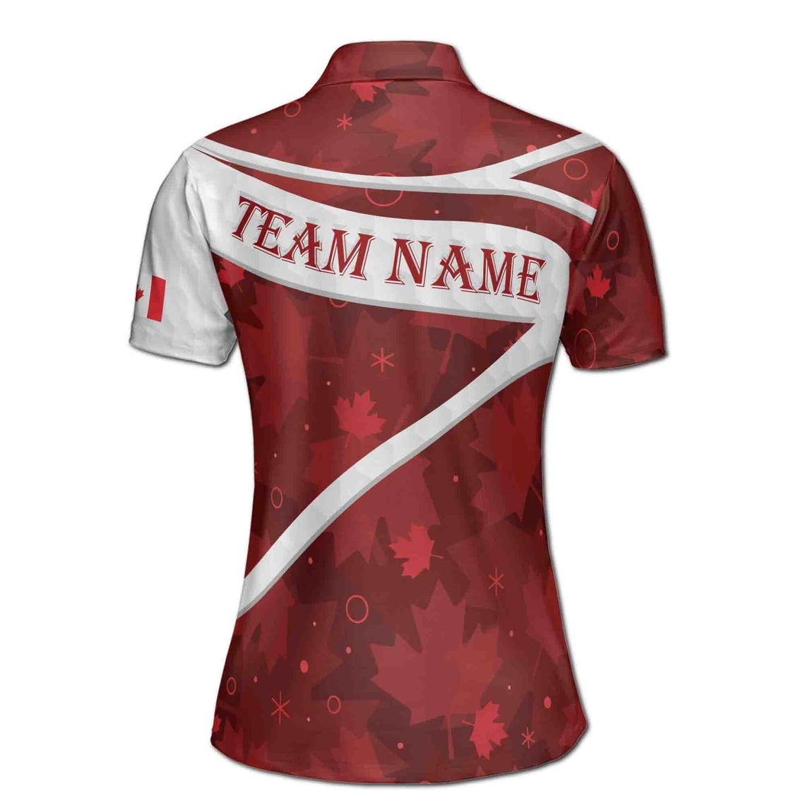 Custom Canada Flag Golf Women's Polo Shirt: Personalized Team Name, Maple Leaf Design