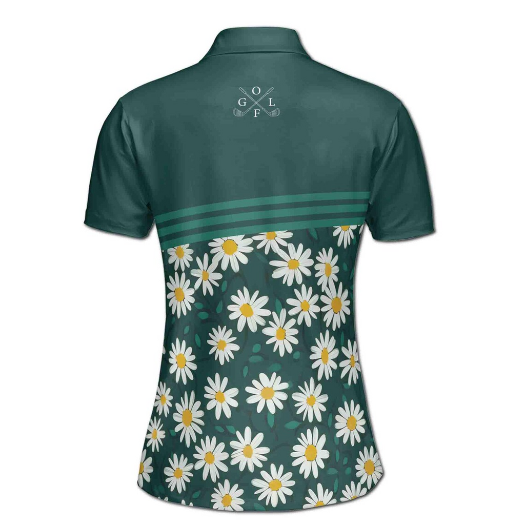Life is Short Swing Hard Flower Daisy Golfer Women's Polo Shirt (S-5XL)