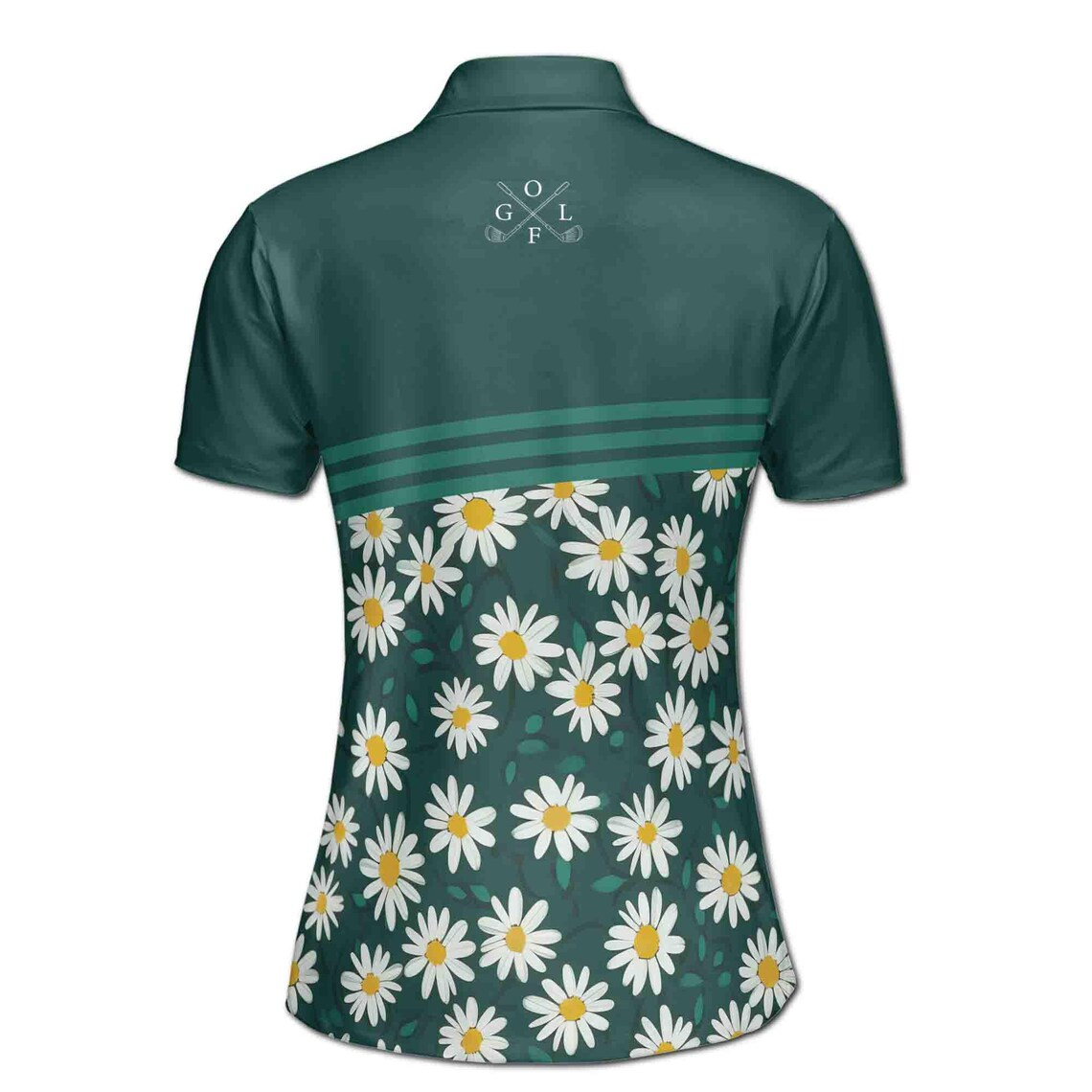 Life is Short Swing Hard Flower Daisy Golfer Women's Polo Shirt (S-5XL)