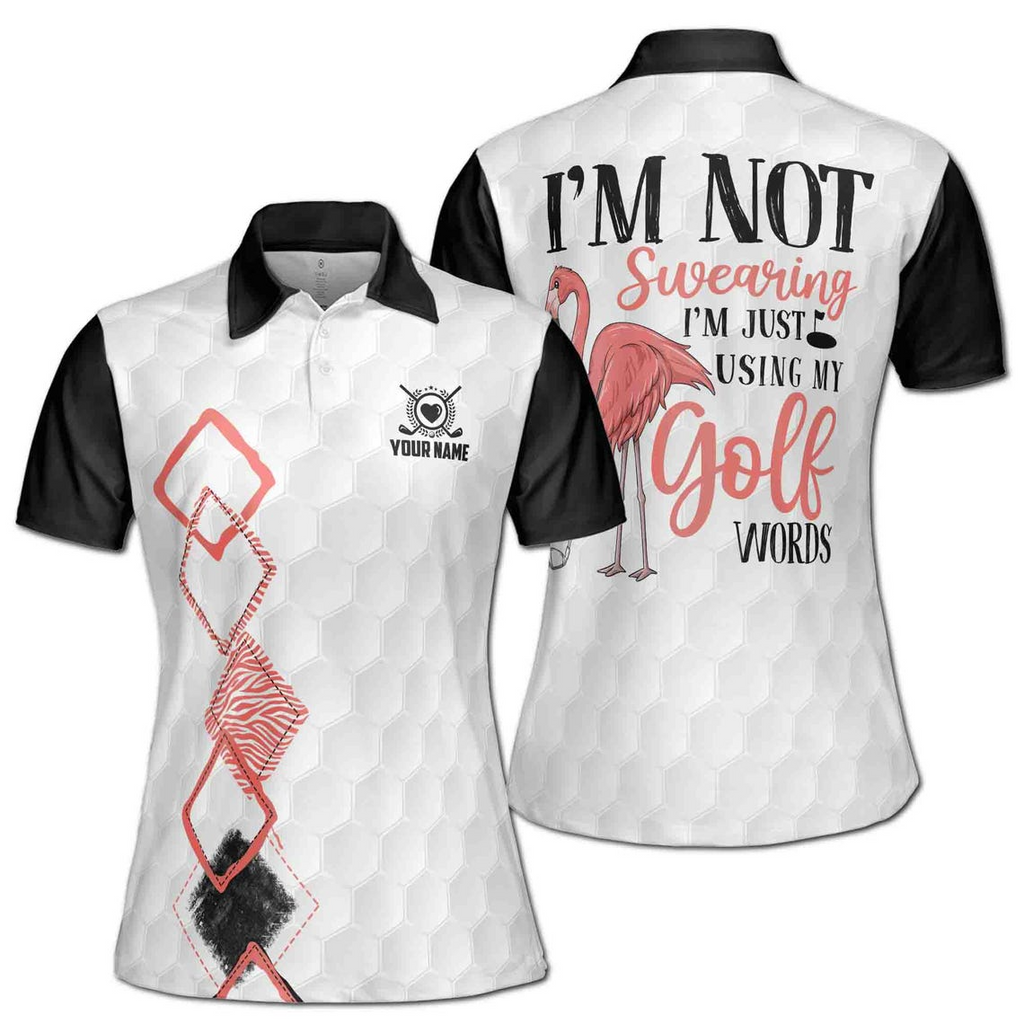 Custom Name I'm Not Swearing Flamingo Golf Women Polo Shirt (S-5XL)