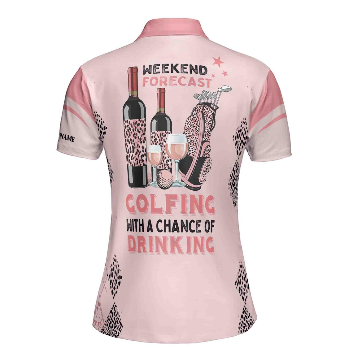 Weekend Forecast Golfing and Drinking Custom Golf Team Women Polo (S-5XL)