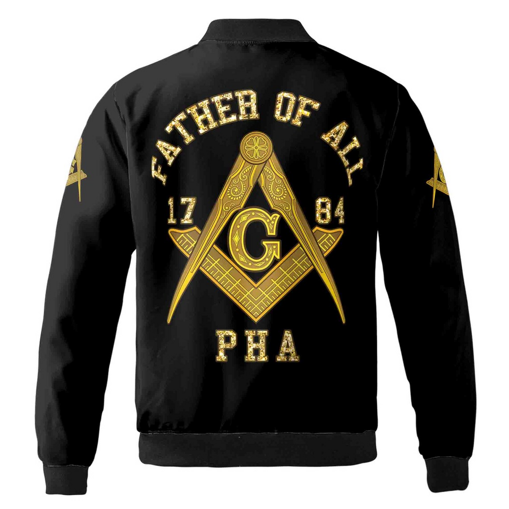 Customize Name F. & A.M. Father of All PHA Freemasonry Masonic Bomber Jacket