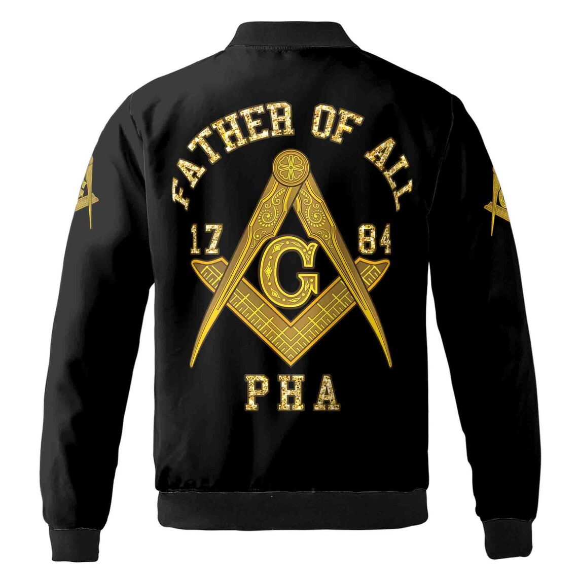 Customize Name F. & A.M. Father of All PHA Freemasonry Masonic Bomber Jacket