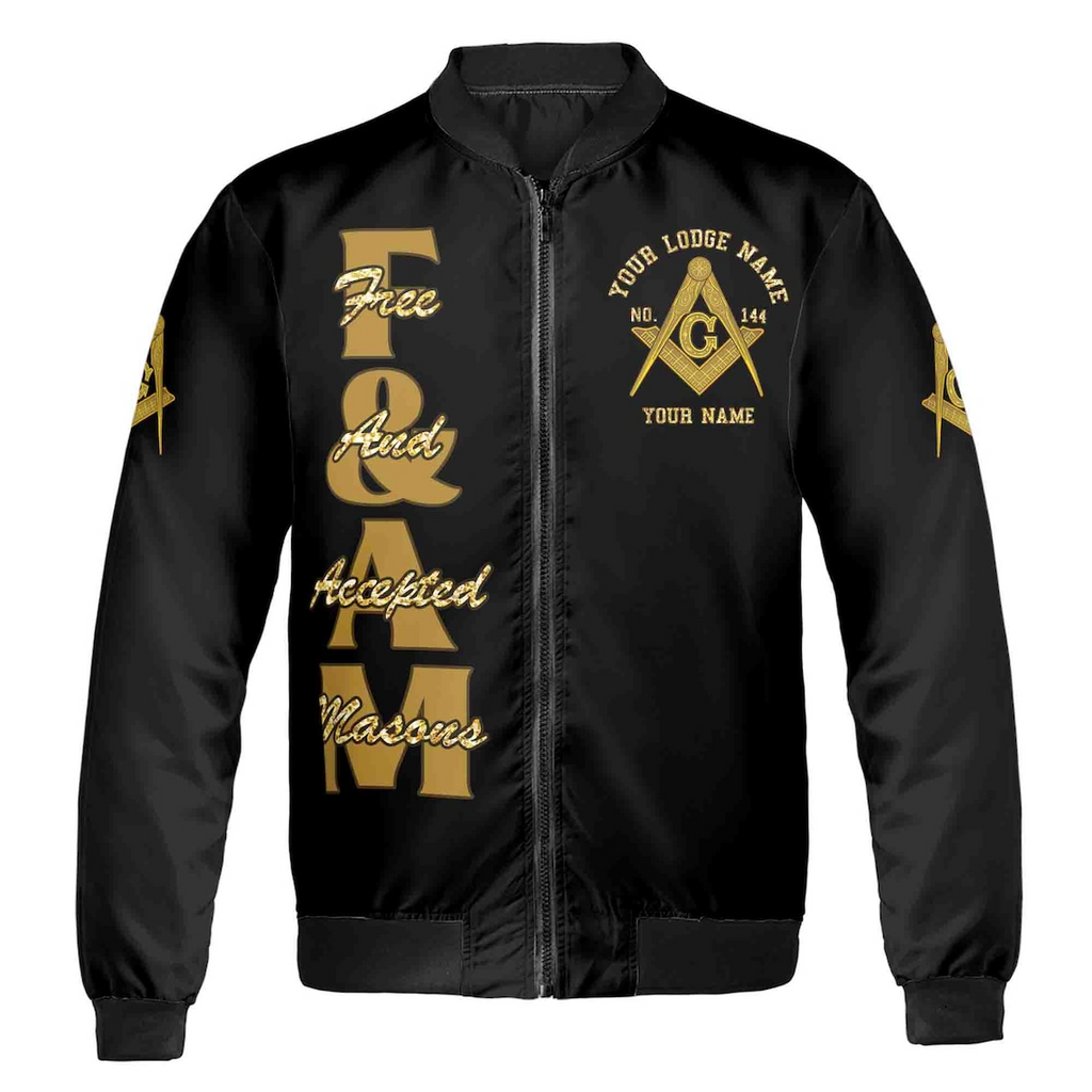 Customize Name F. & A.M. Father of All PHA Freemasonry Masonic Bomber Jacket