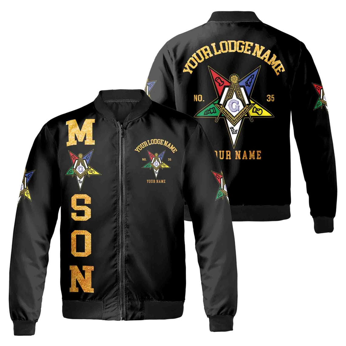 Order Of The Eastern Star OES Masonic Unisex Bomber Jacket (S-5XL)