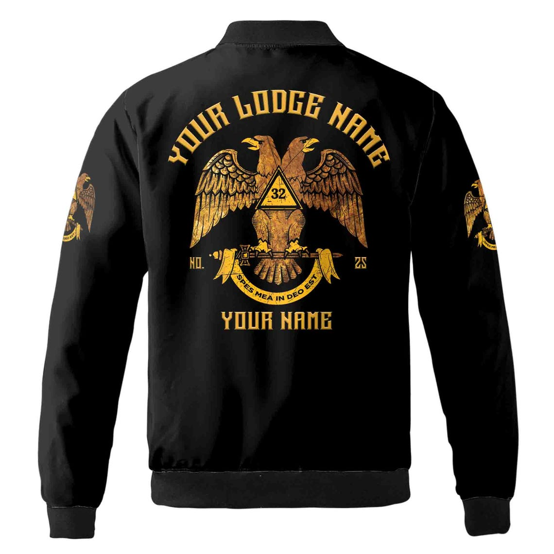 Custom Rite of Scottish 32 Degree Emblem Masonic Unisex Bomber Jacket (S-5XL)