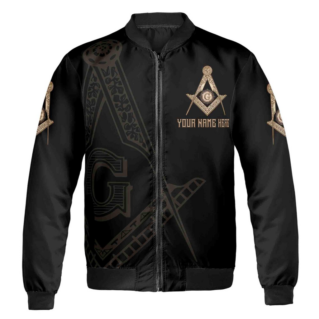 Custom Freemason Bomber Jacket: Personalized Lodge Name & Number